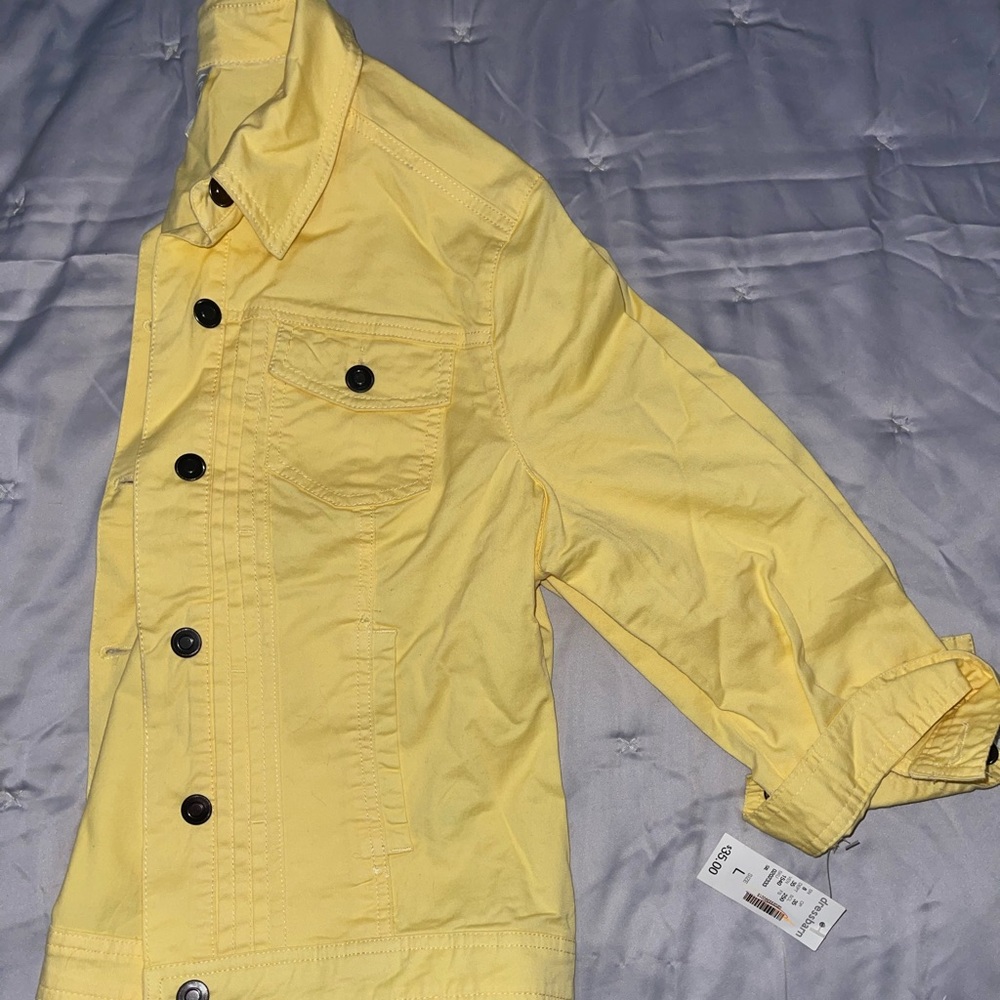 Dress Barn Yellow 3/4 Sleeve Jacket
